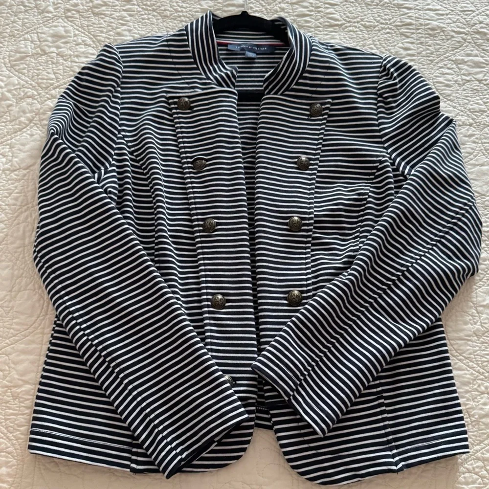 NWOT Tommy Hilfiger Striped Band Jacket Size Large - Picture 3 of 10